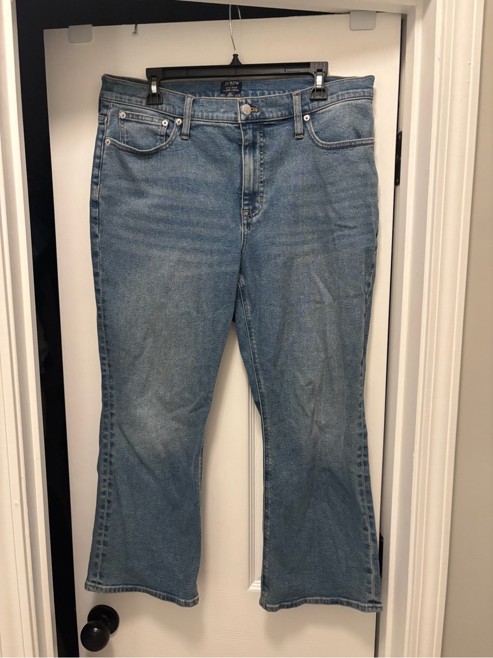 J. Crew Light Blue Mid Rise Flare Crop Jeans